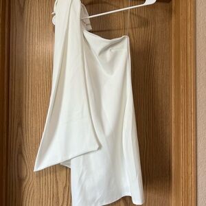 Selfie Leslie Earned It One Shoulder Bow Ivory Mini Dress